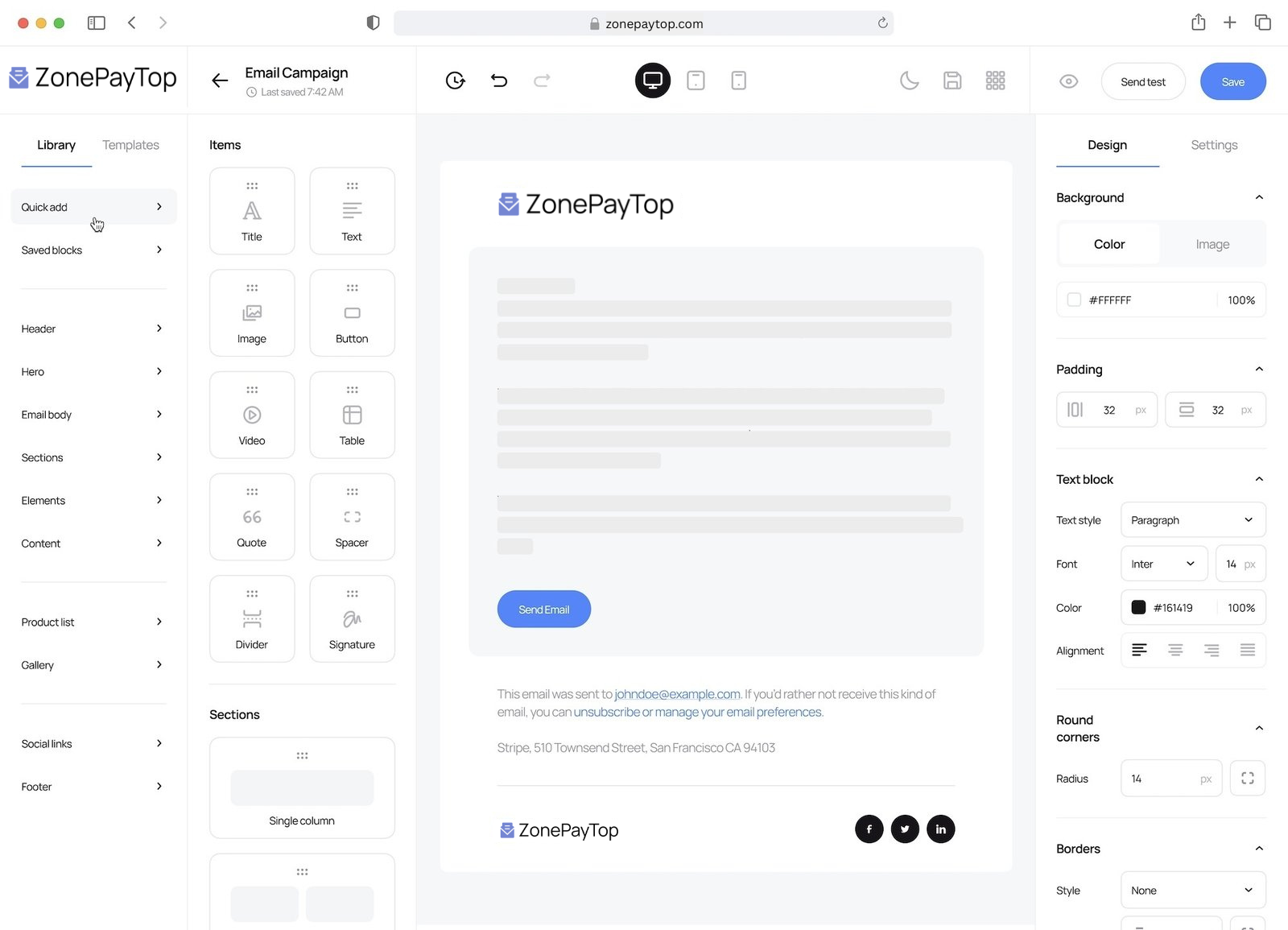 zonepaytop campains dashboard
